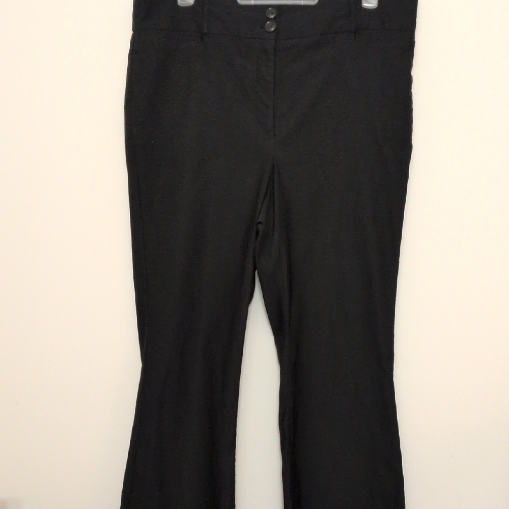 Lane Bryant Black Straight Leg Pants 4 Pockets/Belt Loops Rayon Size 18